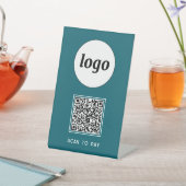 Signe De Table Logo Code QR Entreprise Scannez pour Payer Vert de (In SItu)