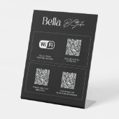 Signe De Table Logo Code QR Médias Sociaux Wifi (Recto)