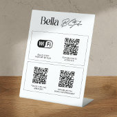 Signe De Table Logo Code QR Médias sociaux Wifi Cachet