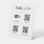 Signe De Table Logo Code QR Médias sociaux Wifi Cachet (Recto)