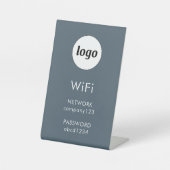 Signe De Table Logo Code WiFi Entreprise Internet Gris Charbon (Recto)