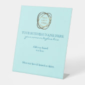 Signe De Table Logo d'affaires personnalisé Aqua simple et élégan (Recto)