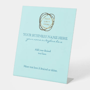 Signe De Table Logo d'affaires personnalisé Aqua simple et élégan