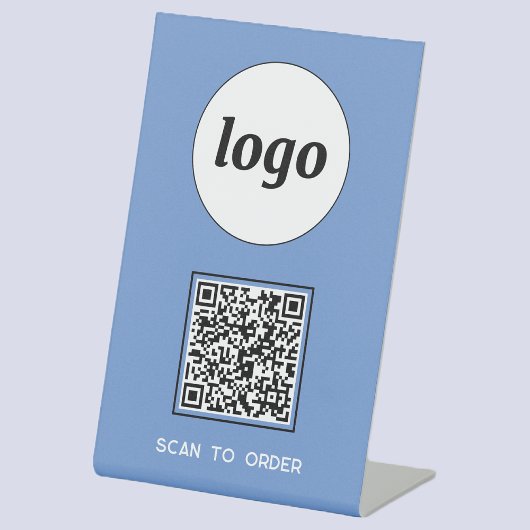Signe De Table Logo de code QR Analyse d'entreprise pour commande