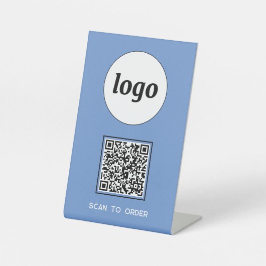 Signe De Table Logo de code QR Analyse d'entreprise pour commande (Recto)