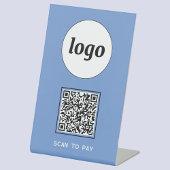 Signe De Table Logo de code QR Analyse d'entreprise pour payer bl
