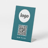 Signe De Table Logo de code QR Analyse d'entreprise pour payer ve (Recto)