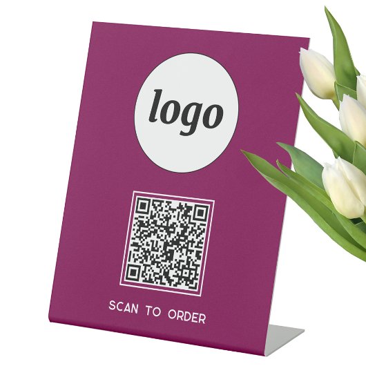 Signe De Table Logo de code QR Business Scan pour commander Magen