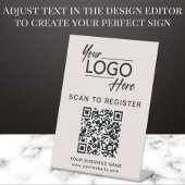 Signe De Table Logo de code QR d'entreprise rose