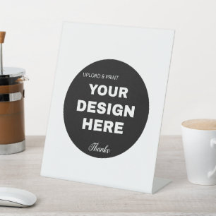 Signe De Table Logo de code QR noir élégant, minimaliste et épuré