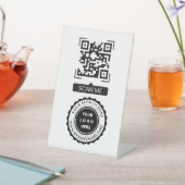 Signe De Table Logo de code QR personnalisé Texte Entreprise mode (In SItu)