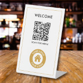 Signe De Table Logo de code QR personnalisé Texte Entreprise mode