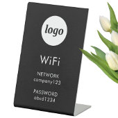 Signe De Table Logo de code WiFi Business Black Internet