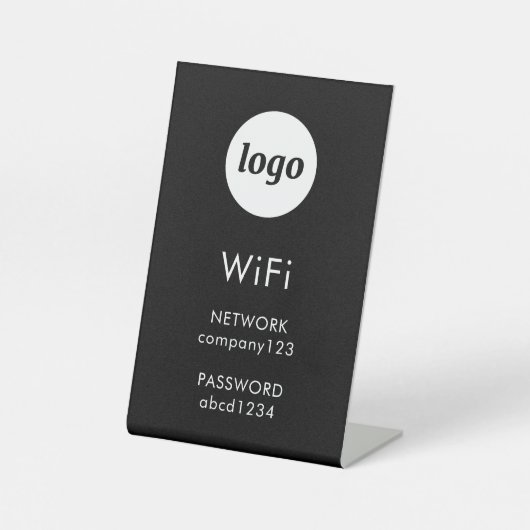 Signe De Table Logo de code WiFi Business Black Internet (Recto)