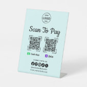Signe De Table Logo de l'application de paiement QR Code pour Pay (Recto)