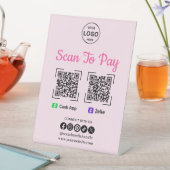 Signe De Table Logo de l'application de paiement QR Code pour Pay (In SItu)