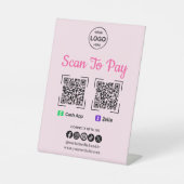 Signe De Table Logo de l'application de paiement QR Code pour Pay (Recto)