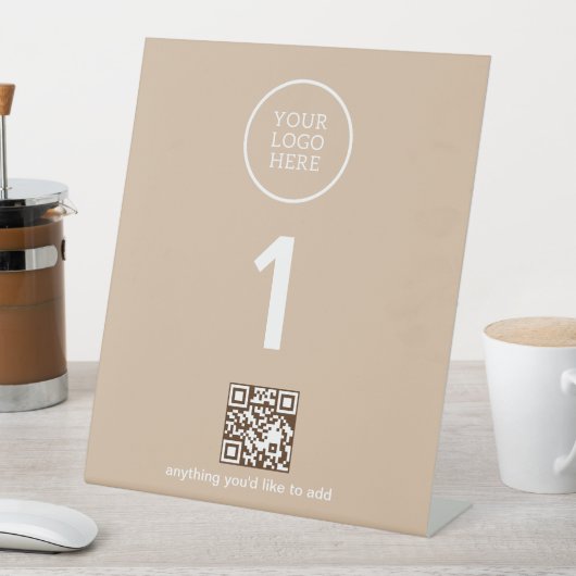 Signe De Table Logo de l'entreprise avec code QR (In SItu)