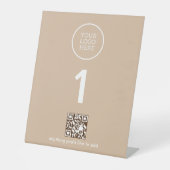 Signe De Table Logo de l'entreprise avec code QR (Recto)