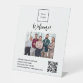 Signe De Table Logo de l'entreprise photo accueil heures d'ouvert (Recto)