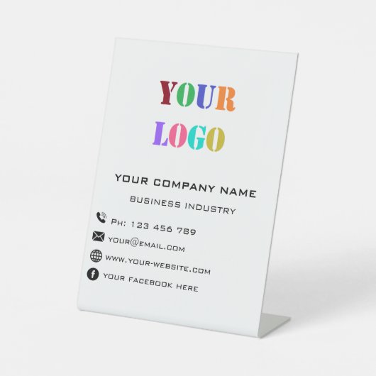 Signe De Table Logo de l'entreprise Signal Pedestal promotionnel (Recto)