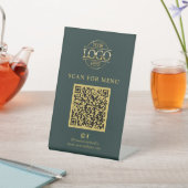 Signe De Table Logo de l'entreprise Simple Green Menu QR Code san (In SItu)