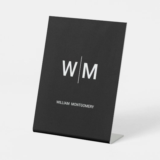 Signe De Table Logo de marque noire | Entreprise (Recto)