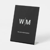 Signe De Table Logo de marque noire | Entreprise (Recto)