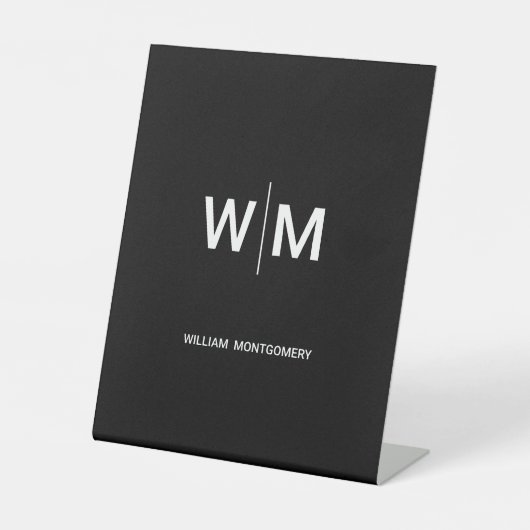 Signe De Table Logo de marque noire | Entreprise (Recto)