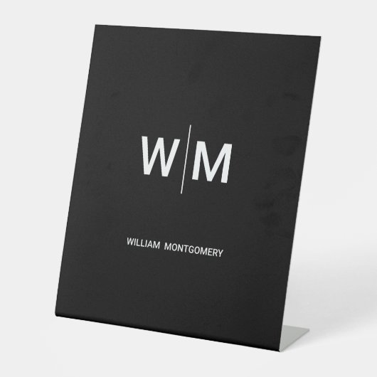 Signe De Table Logo de marque noire | Entreprise (Recto)