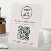 Signe De Table Logo de société moderne Code QR Rose (In SItu)