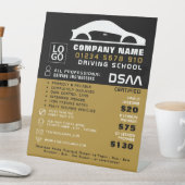 Signe De Table Logo de voiture noir et blanc, école de conduite,  (In SItu)