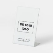 Signe De Table Logo d'entreprise | Blanc simple minimaliste (Recto)