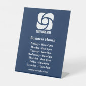 Signe De Table Logo d'entreprise bleu marine Heures d'ouverture p (Recto)