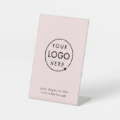 Signe De Table Logo d'entreprise | Blush Pink Simple Professionne (Recto)
