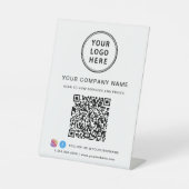 Signe De Table Logo d'entreprise Créez votre code QR Médias socia (Recto)
