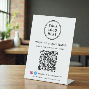 Signe De Table Logo d'entreprise Créez votre code QR Médias socia