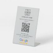 Signe De Table Logo d'entreprise de code QR de critiques Google p (Recto)