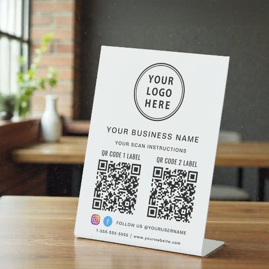 Signe De Table Logo d'entreprise de médias sociaux à double code