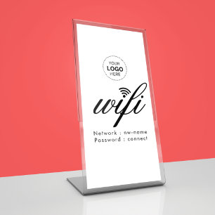 Signe De Table Logo d'entreprise du code de mot de passe WiFi