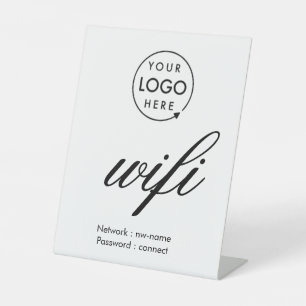 Signe De Table Logo d'entreprise du code de mot de passe WiFi