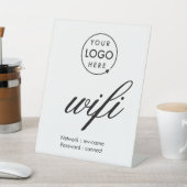 Signe De Table Logo d'entreprise du code de mot de passe WiFi (In SItu)