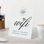 Signe De Table Logo d'entreprise du code de mot de passe WiFi (In SItu)