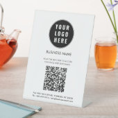 Signe De Table Logo d'entreprise et code QR personnalisé (In SItu)