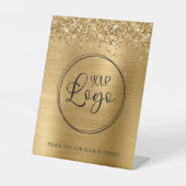 Signe De Table Logo d'entreprise Glittery Gold Foil (Recto)