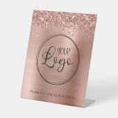 Signe De Table Logo d'entreprise Glittery Rose Gold Foil (Recto)