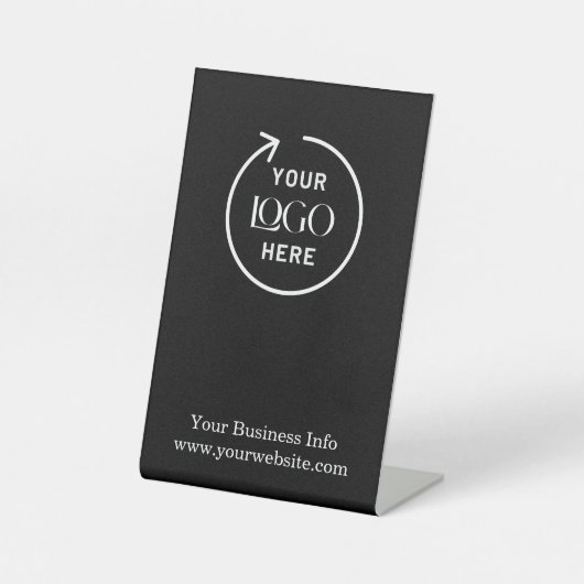 Signe De Table Logo d'entreprise | Marque moderne Black Professio (Recto)