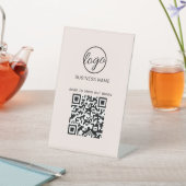 Signe De Table Logo d'entreprise Menu du restaurant QR Code Rose  (In SItu)