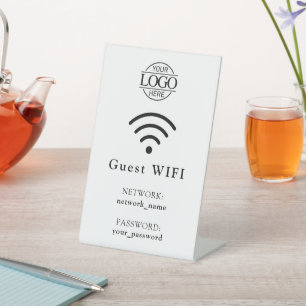 Signe De Table Logo d'entreprise minimaliste Mot de passe Wifi &