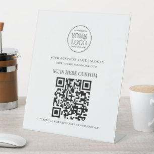 Signe De Table Logo d'entreprise minimaliste Scannez le CODE QR